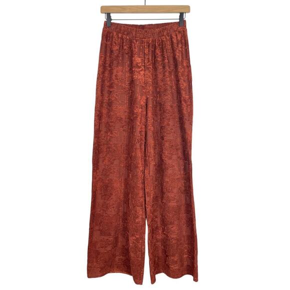 ZARA Jacquard Upholstery Textured Burnout
Wide Leg Pull-On Palazzo Pants Large - Picture 7 of 13